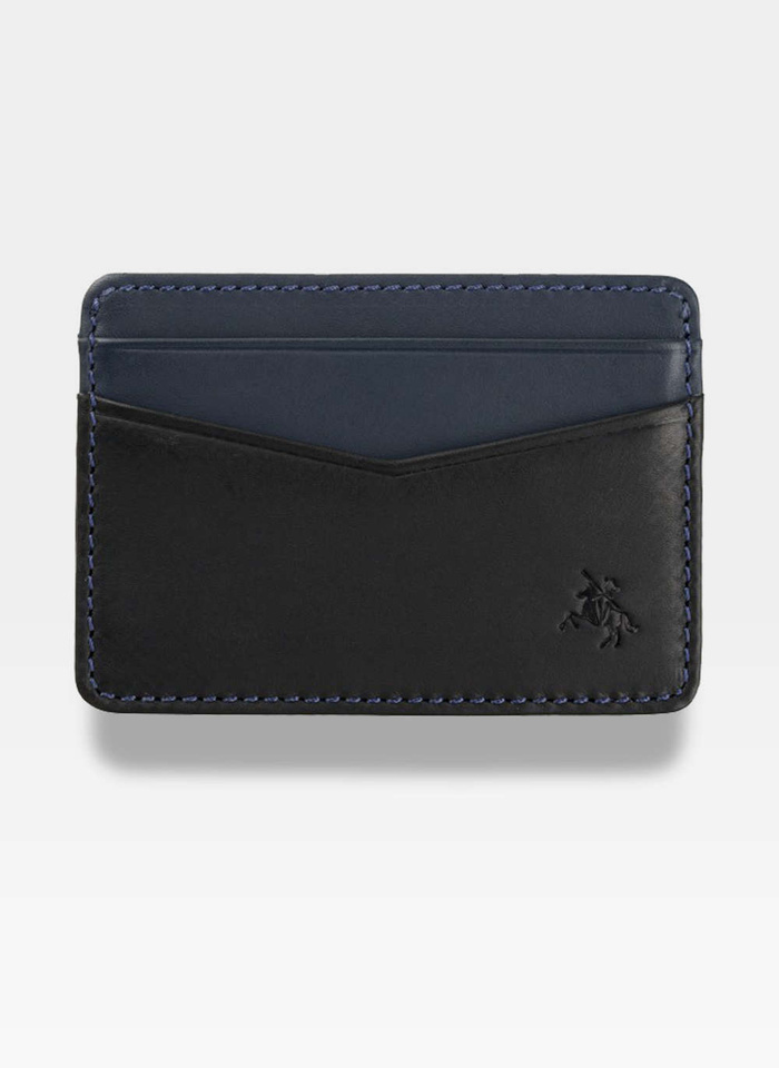 Visconti VSL40: Štýlové Pánske Kožené Etui na Karty - Elegancia a Funkčnosť v Čierno-Modrej Farbe