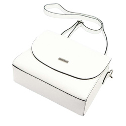 MiaMore Dámska kožená kabelka 01-067 DOLLARO White Letter Bag