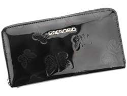 Dámska peňaženka Gregorio BT-119 Veľká čierna prírodná koža s ochranou RFID 