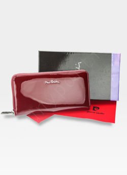 Pierre Cardin 05 LINE 119 Dámska peňaženka z prírodnej kože červená s ochranou RFID a remienkom na zápästie
